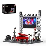 Rock Concert Building Blocks Set&comma; 573PCS MOC Model with LED Light Stage&comma; Piano&comma; Guitar&comma; Bass & Drum Set&comma; Collector Music Gift for Adults & Fans