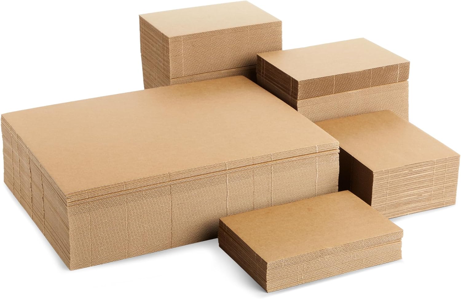 Juvale 250 Pack Corrugated Cardboard Sheets (200 5x7 and 50 11x14) for Mailers, Flat Packaging Inserts and Shipping