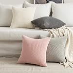 MIULEE Pack of 2 Decorative Throw Pillow Covers Soft Pellets Soild Cushion Case Dark Grey Pillow Cases for Couch Sofa Bedroom Car 18 x 18 Inch 45 x 45 cm