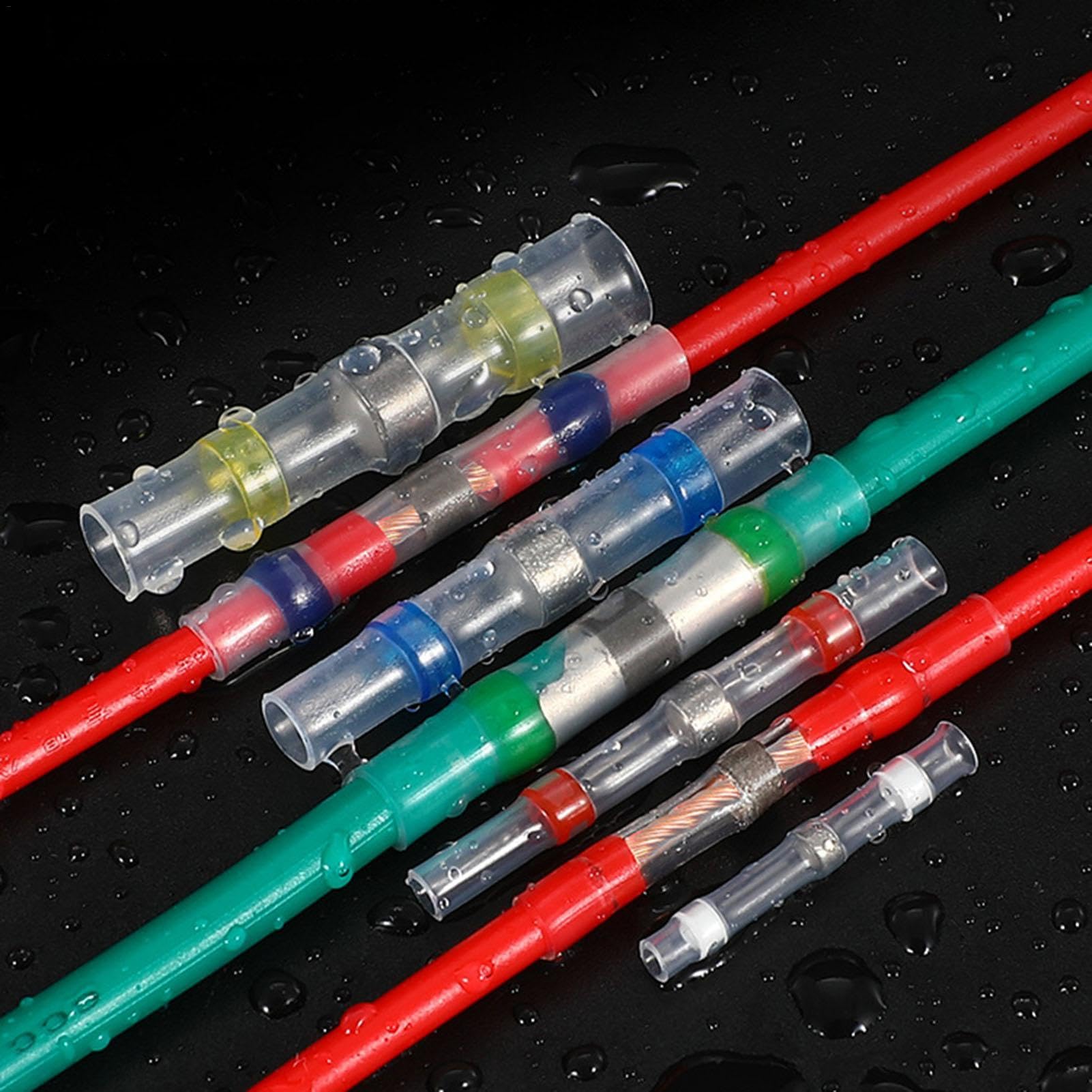 Leryveo 60-teiliges Lötverbinder-Set – Wasserdichte Schrumpfverbinder, Selbstlötend, Für Kabel 0,25–4,0 Mm² – Für Auto, Boot & Audio