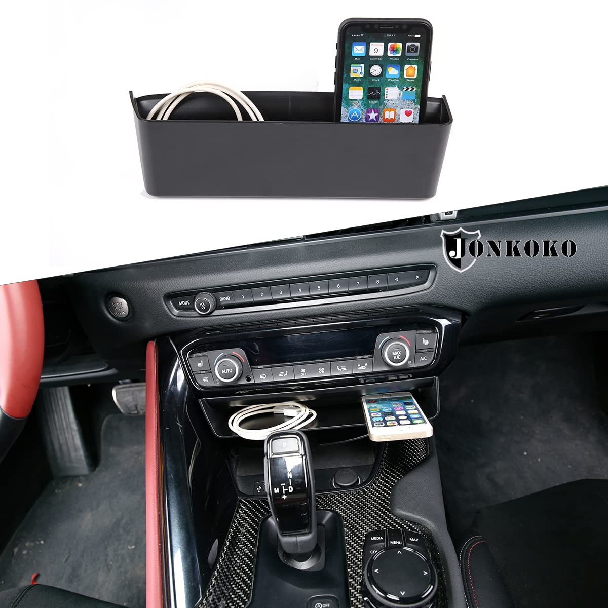 Organizer do przechowywania konsoli ABS do Toyota GR Supra A90 2019-2022, centralne pudełko do przechowywania pudełko na telefon akcesoria samochodowe