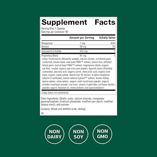 Miniatura 2 de Standard Process Glucosamine Synergy - Suplemento de apoyo a la salud de las articulaciones - Apoyo al tejido conectivo con glucosamina y boswellia