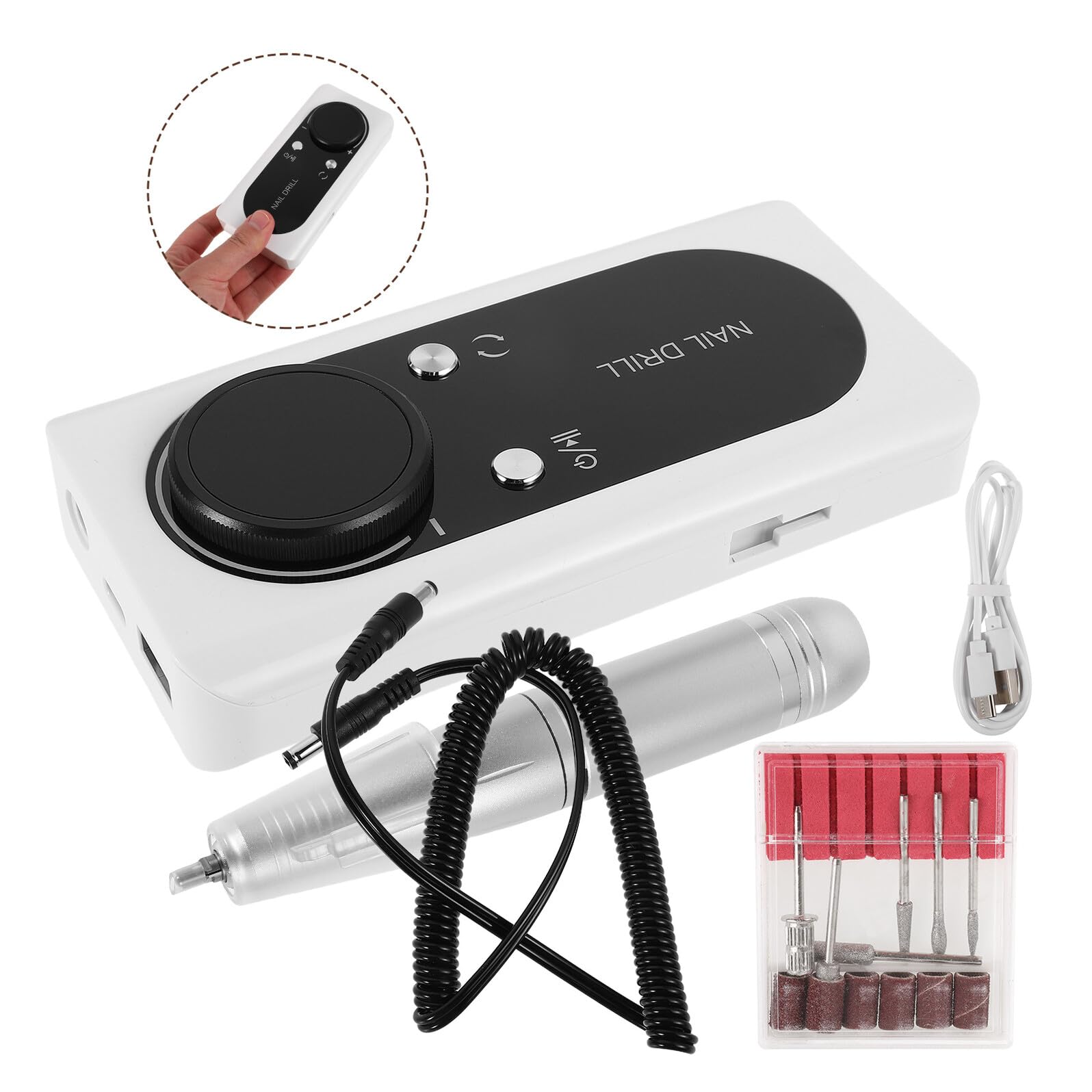 Taladro de Uñas Recargable Portátil Lima Eléctrica para Uñas Acrílicas y Gel Equipo Profesional para Salón de Manicura y Pedicura Herramienta Versátil para Cuidado