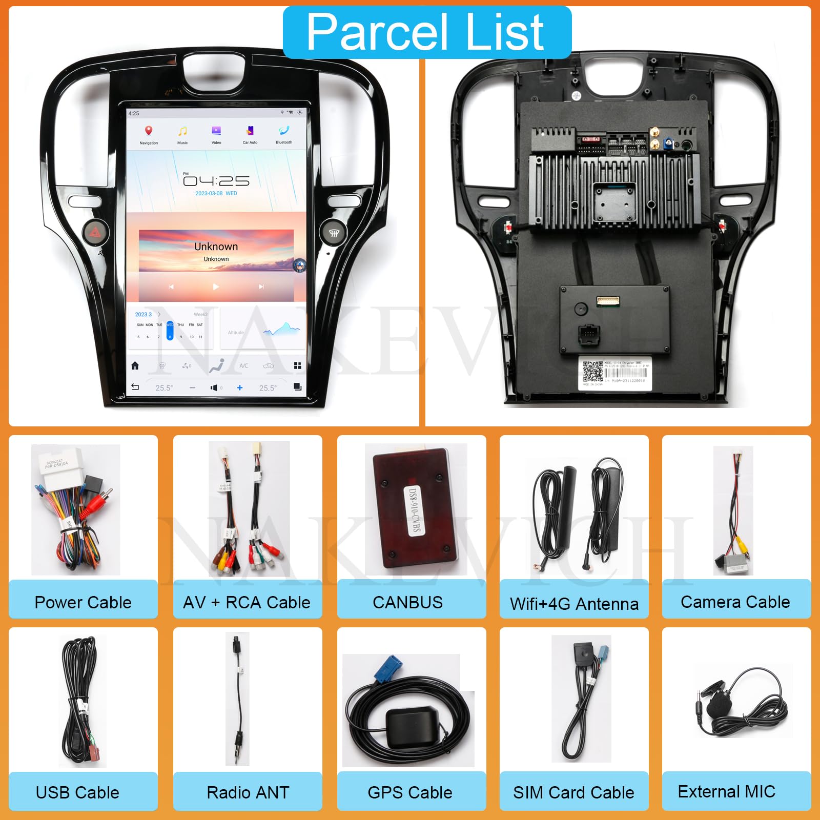 Amazon.com: NAKEVICH 14.4 Inch Qualcomm Android 11 Car Radio for