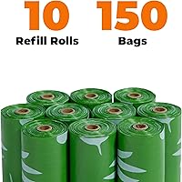 Vista 57 de Best Pet Supplies - Bolsas para limpieza de excremento de perro, rollo de repuesto, uso en exteriores, a prueba de fugas y desgarros, plástico