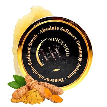 9.87oz/280g Exfoliating Turmeric Body Scrub | Brightening Body Exfoliator Scrub for Dark Spots | Gentle Turmeric Body Scrub Exfoliator for Smooth, Radiant-looking Skin | All Skin Types