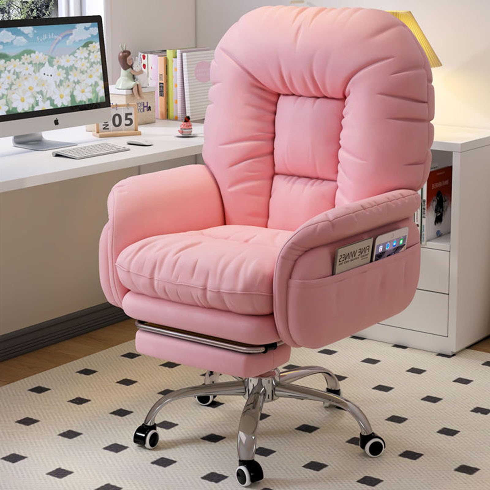 Chaise de bureau ergonomique contre le mal de dos avec repose-pieds