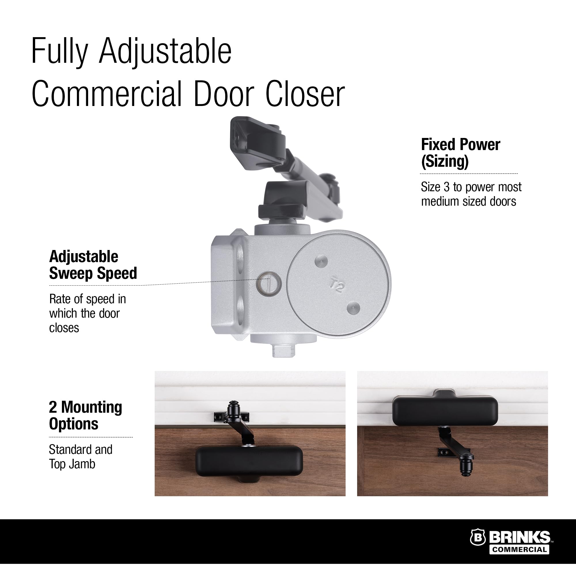Heavy Duty Residential Door Closer UL Listed, (Matte Black) — Amazon image 5