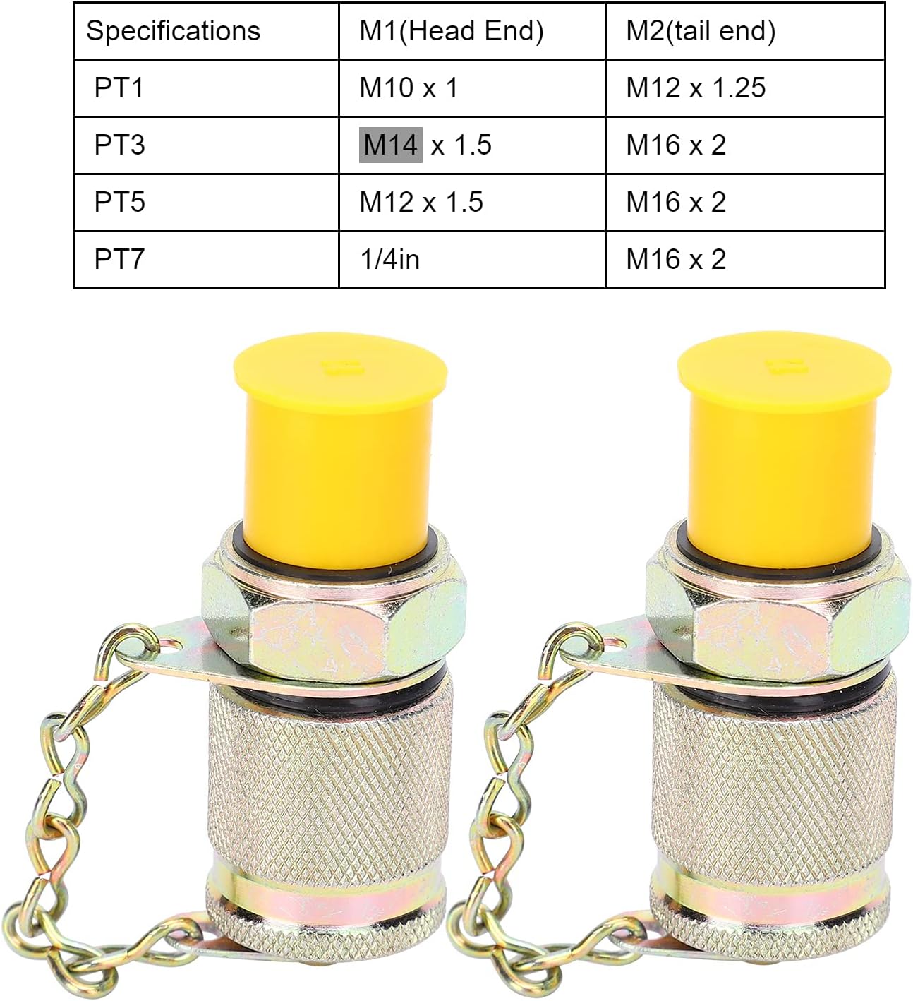 Resistance Hydraulic Test Adapter Test Coupling Kit High Pressure Test Point for Exhaust for Hydraulic System for Pressure System(1/4"-M16*2)