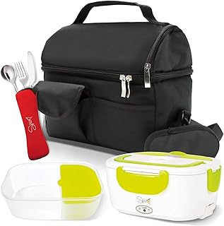 SPICE Set Borsa Termica con Tracolla 8 L + Scaldavivande Amarillo Easy + Set 3 Posate in Acciaio Inox