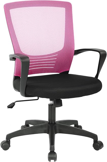 Office Chair Ergonomic Desk Chair Mesh Computer Chair Rolling Swivel Modern Executive Chair Adjustable Stool Back Support for Women&Men, Pink