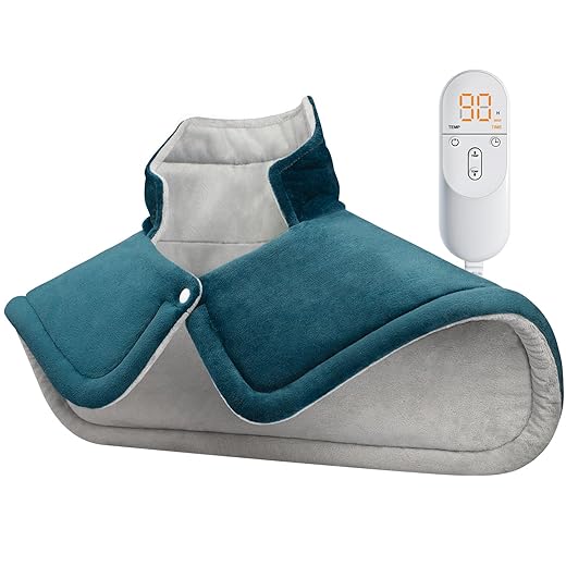 Heating Pad for Neck and Shoulder, Gifts for Mom Women Men Birthday Christmas, 2lb Electric Heating Pads 6 Heat Setting 2H Auto-Off Home Office 17x23inch Blue