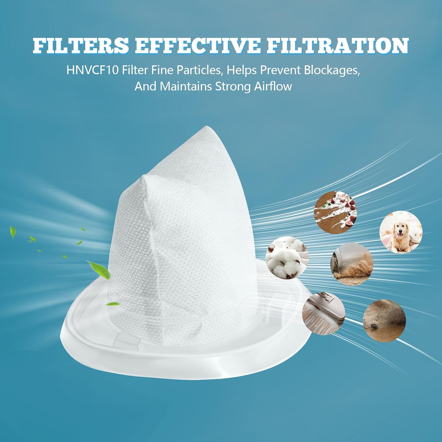 HNVCF10 Replacement Filters for Black and Decker Dustbuster Hand Vacuums HNVC215B10, HNVC115B22, HNV215B12, HNVC215BW52, HNVC115J06, HNVC115J22, HNVC115JB06, HNVC220BCZ01, HNVC220BCP07,6 Pack - Image 6