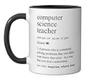 Computer Science Teacher Funny Dictionary Definition Ceramic Mug, Black/White