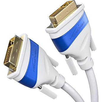 KabelDirekt Dual Link DVI Cable - 0.5m - DVI-D 24+1 White - for Monitor