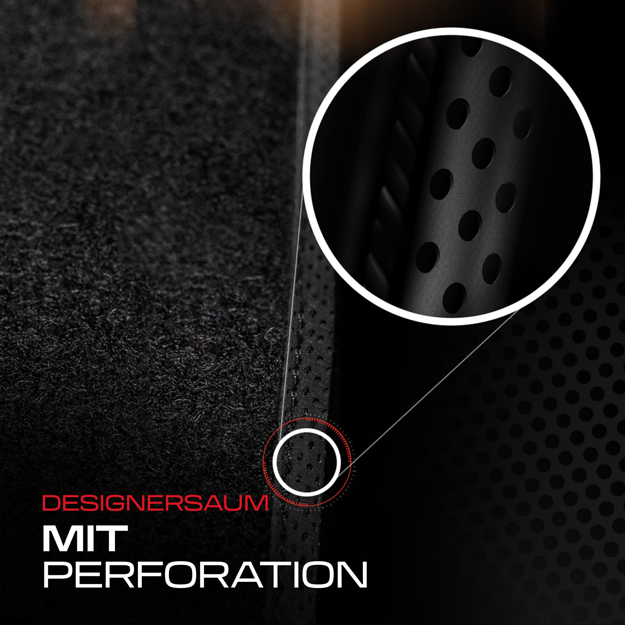 PERFORMANCE Spersonalizowane welurowe dywaniki samochodowe dla Volkswagen Passat B6 2005-2010 - Premium, Perforowane, miedź -Precyzyjny haft CNC, designerska perforowana lamówka, dywaniki samochodowe
