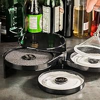 Vista 3 de Restaurantware Bar Lux 7.8 x 6.3 x 2.8 pulgadas barra de vidrio Rimmer 1 con 3 compartimentos abatibles para cóctel – con esponja para cócteles