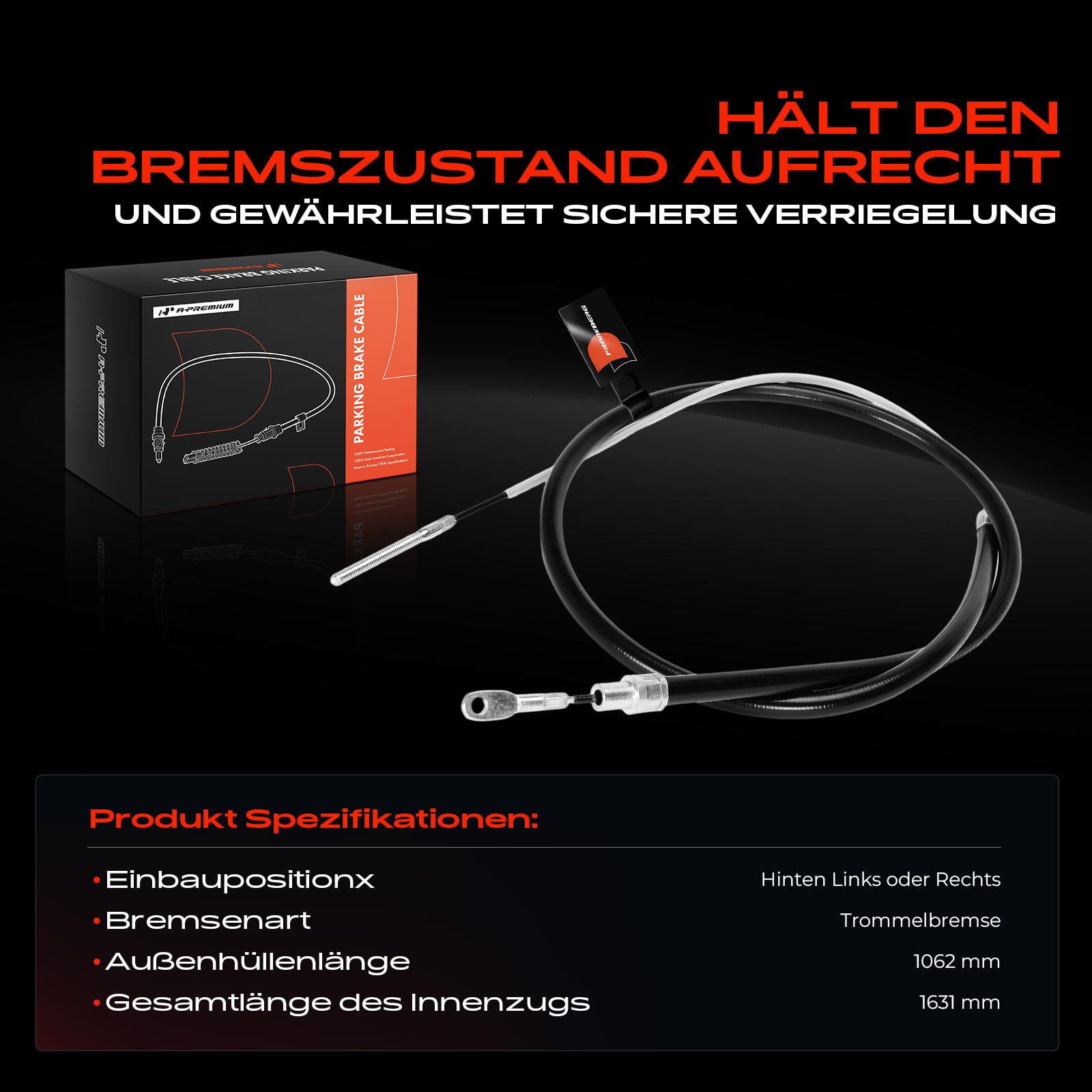 Frankberg 2x Handbremsseil Seilzug Hinten Links Rechts Kompatibel mit 3er Cabriolet E36 3er E36 3er Touring E36 3er Coupe E36 Replace# C95046
