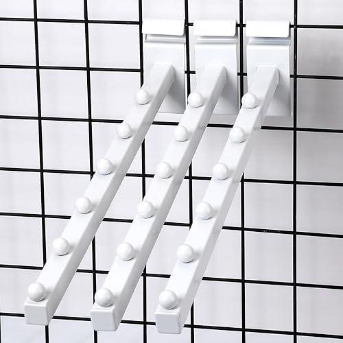 Vista 5 de Oudain Paquete de 5 ganchos de cascada para pared de rejilla de bola, accesorios de pared de rejilla de pared, cascada, tubo cuadrado, ganchos