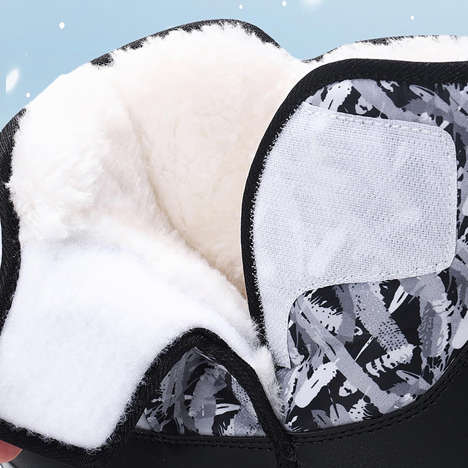 Stivali da neve per ragazze e ragazzi, caldi, comodi, antiscivolo, a metà polpaccio, imbottiti, piccoli, grandi, invernali, per bambini, Blu, 33 EU