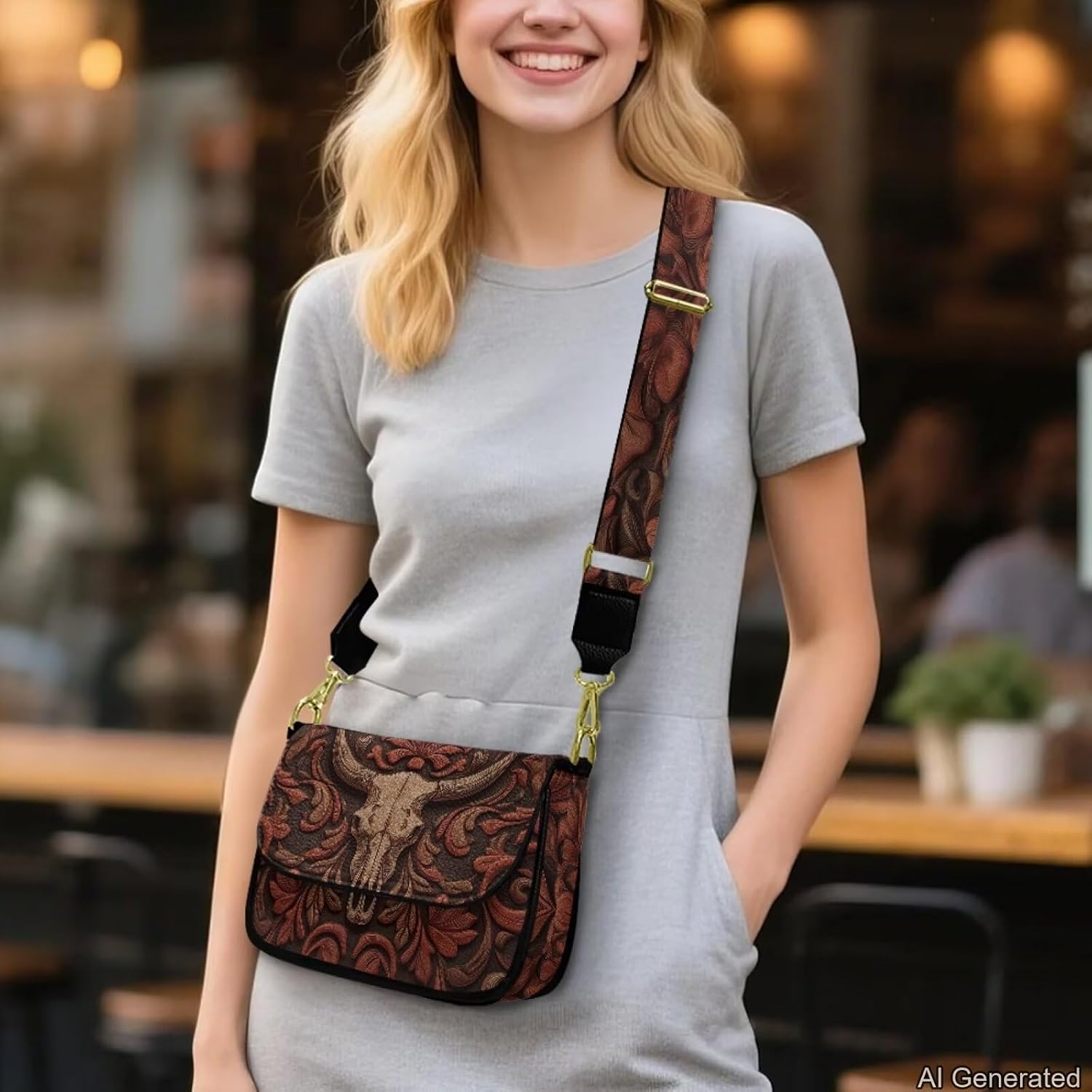 Shoulder Handbag for Women Trendy Crossbody Bag Small Satchel with Adjustable Wide Strap for Shopping Business