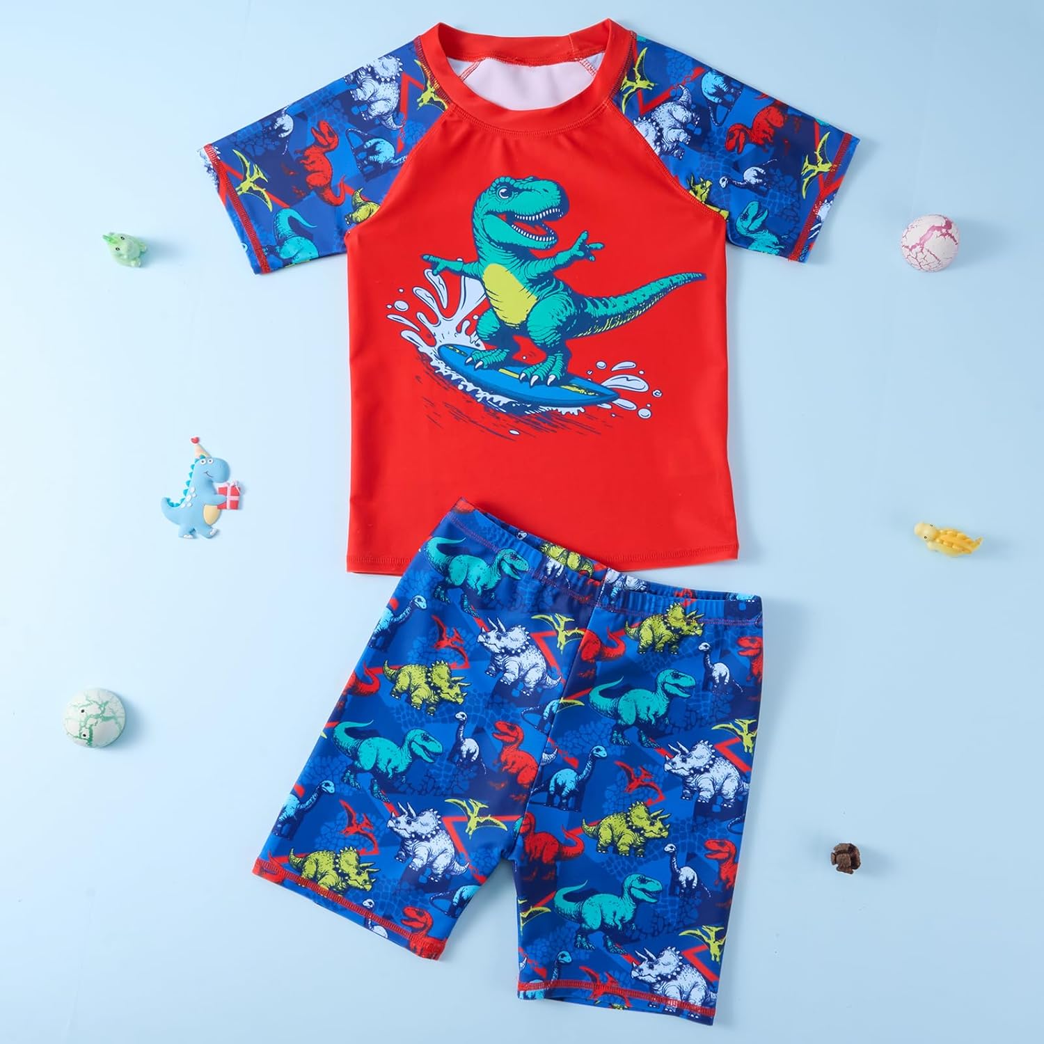 Toddler Boy Swimsuit Kids Swimsuit Boys Two Pieces Shark Swimsuit Toddler Rash Guard and Trunk - Image 6