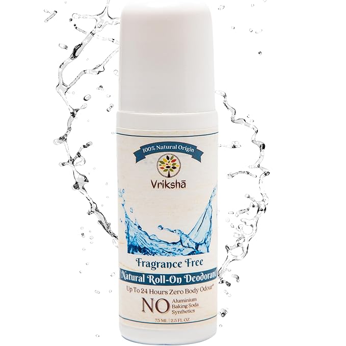 100% Natural Roll On Deodorant | 24 Hours Body Odour Protection | Fragrance Free Formula | ZERO Alcohol | For Men & Women | 75 ml