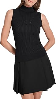 DKNY Women's Sleeveless Turtleneck Blouse