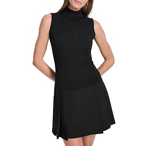 DKNY Womens Sleeveless Turtleneck Blouse