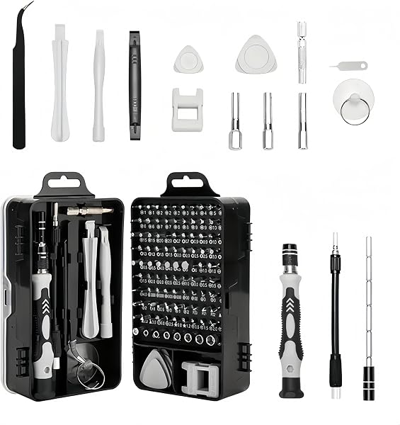 Set di 115 cacciaviti di precisione per telefono, computer, orologio, console, occhiali elettronici, kit di riparazione professionale - 1