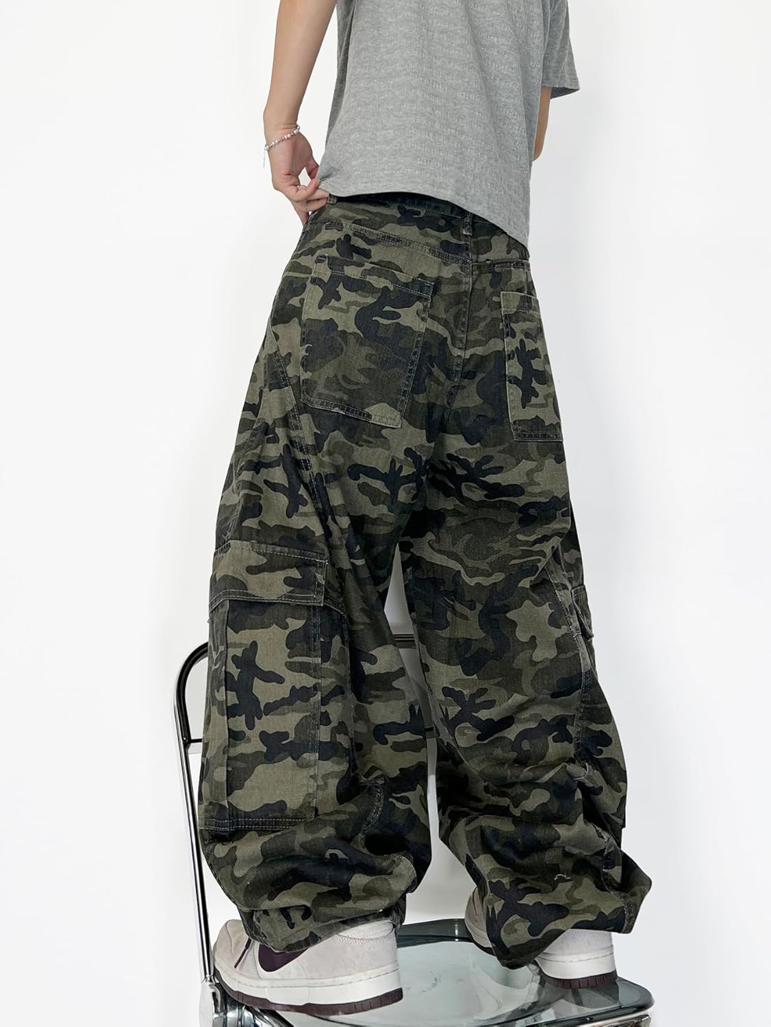 Baggy Barrel Jeans for Men Wide Leg Loose Fit Jeans Y2K Hip Hop Streetwear Denim Pants - Image 6