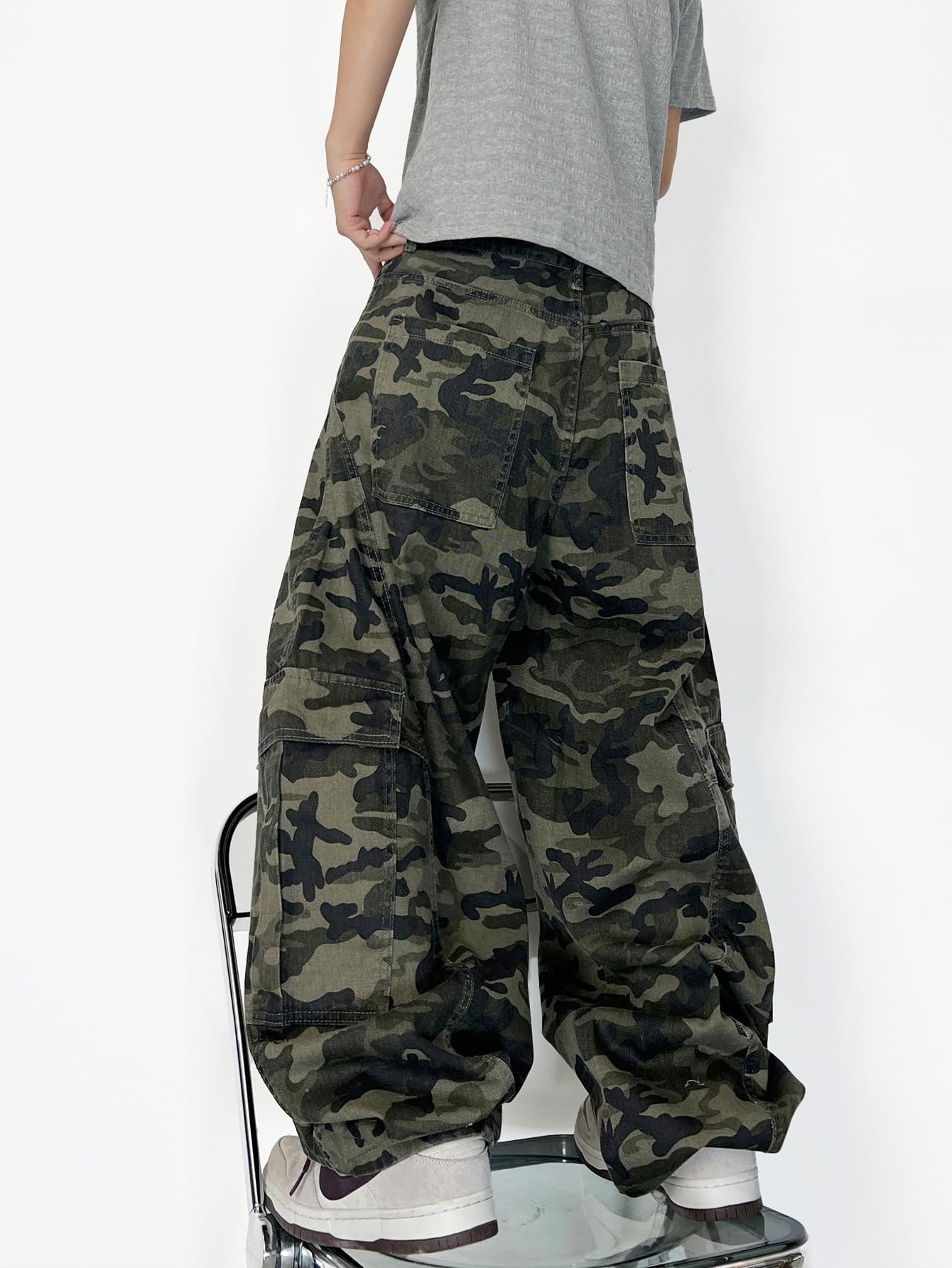 Baggy Barrel Jeans da uomo Pantaloni larghi Jeans con vestibilità ampia Y2K Hip Hop Streetwear