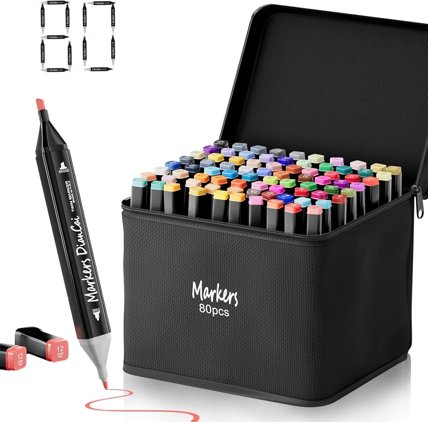 wyewye Alcohol Markers set 120 colors,Painting Pens for Artists,Dual Tip Permanent Art Marker for Artists,Drawing Art Pens for Adults,Sketch Marker for Drawing Journal Note Doodle