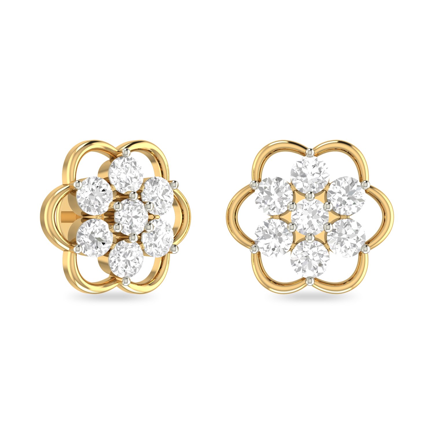 Aucent by PC Jeweller The Eashav 18KT Yellow Gold and Diamond Earrings-image-23