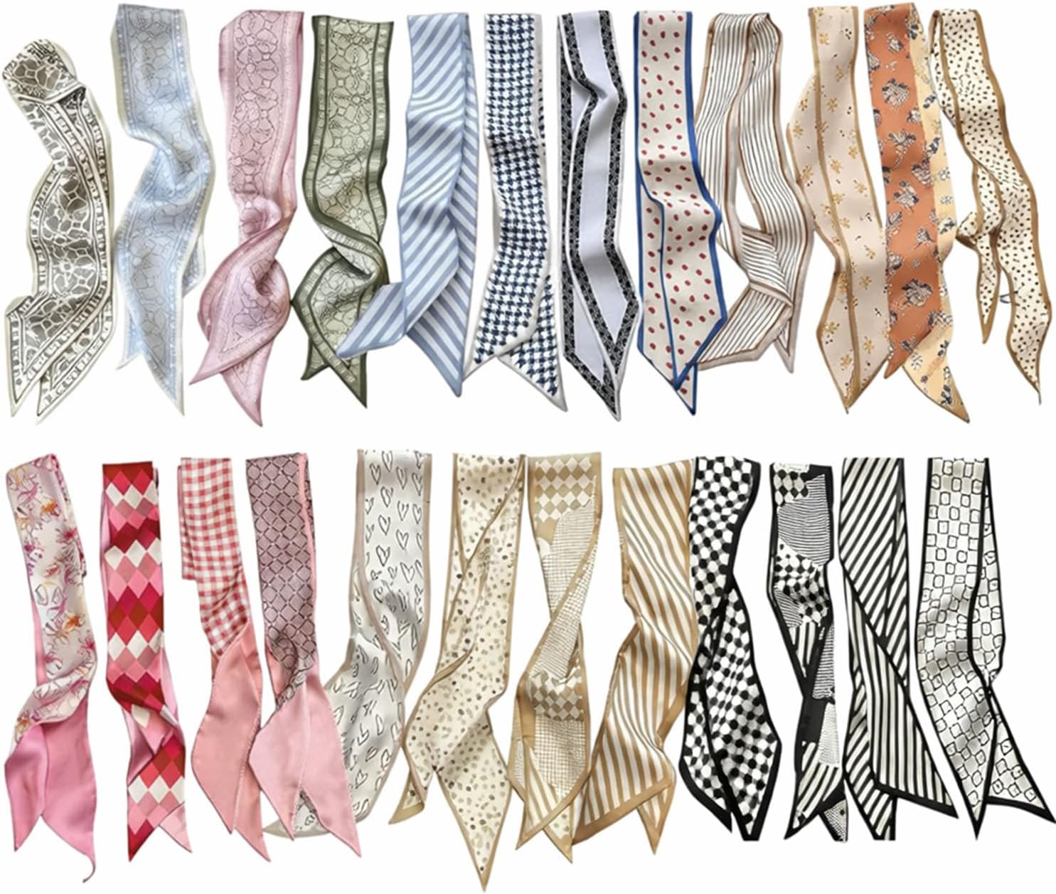 Women's Count Fade-Proof Silk-Like Multifunctional Fashion Accessories Set, For Hair Fashion Skinny Scarves For Women Gift