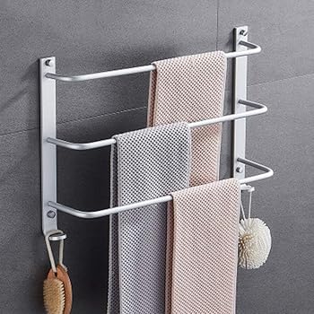Fefck Handtuchhalter Wand Handtuchstange Drei Bar Leiter Badezimmer Handtuchhalter Raum Aluminium Langlebig Und Leicht Zu Installieren 60cm Amazon De Kuche Haushalt