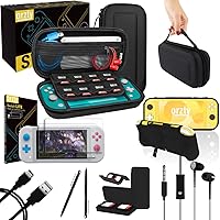 Vista 1 de Orzly Switch Lite Accessories Bundle - Case & Screen Protector for Nintendo Switch Lite Console, USB Cable, Games Holder, Comfort Grip Case