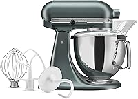 Vista 15 de KitchenAid KSM150PSAC Artisan Series - Batidora de pie con capacidad de 5 cuartos o 4.7 litros, incluye escudo vertedor Azul hielo