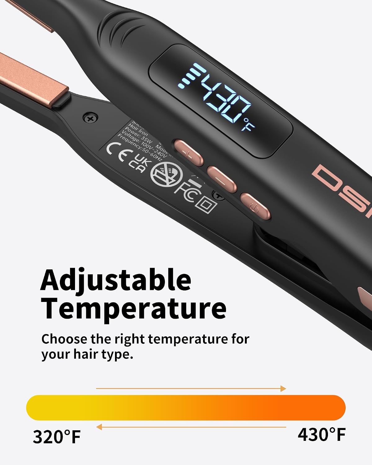 Small Flat Irons for Short Hair, 3/10'' Pencil Flat Iron, Pixie Cut and Bangs, Mini Hair Straightener with LED Display, Tiny Hair Straightener with Temperature Adjustable, Auto Shut Off image 4