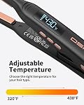Small Flat Irons for Short Hair, 3/10'' Pencil Flat Iron, Pixie Cut and Bangs, Mini Hair Straightener with LED Display, Tiny Hair Straightener with Temperature Adjustable, Auto Shut Off