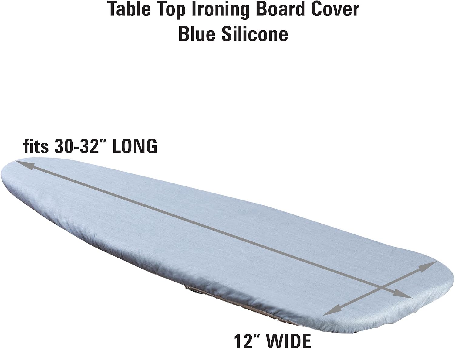 Household Essentials 1 Piece Tabletop Ironing Board Cover & Pad 100% Cotton Cover & 4 Mm Fiber Pad, 10 Bottles, Blue