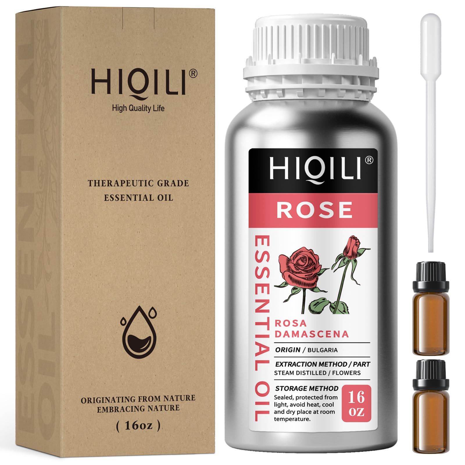 HIQILI Rose Essential Oil Large Capacity for Skin Care &amp; Candle Making
