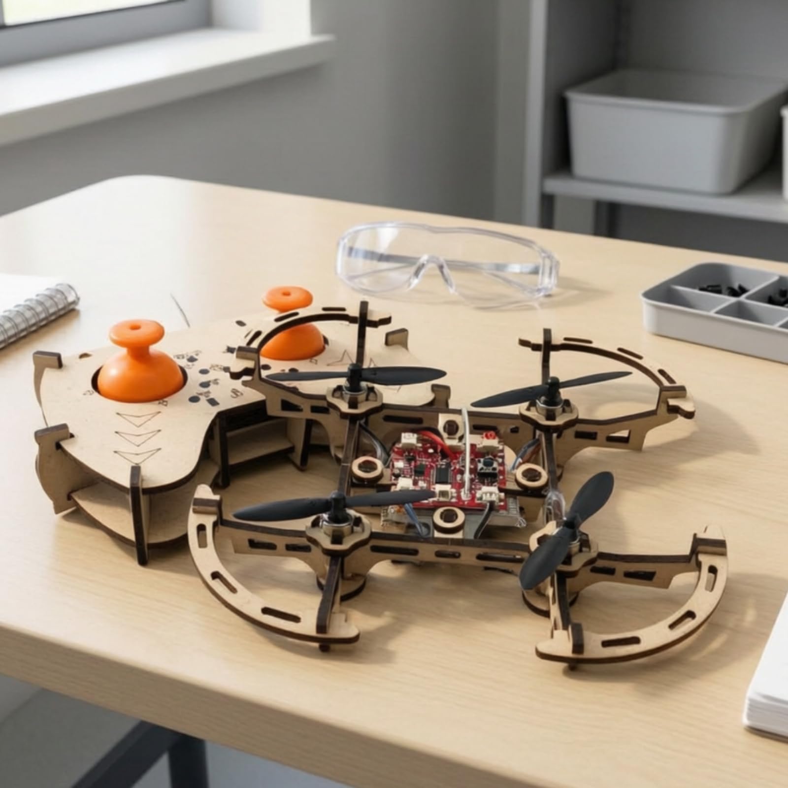 predolo Drone in Legno da Assemblare a 4 Assi | Per Principianti, Leggero, Kit Fai da Legno, Progetti Scolastici, Studenti