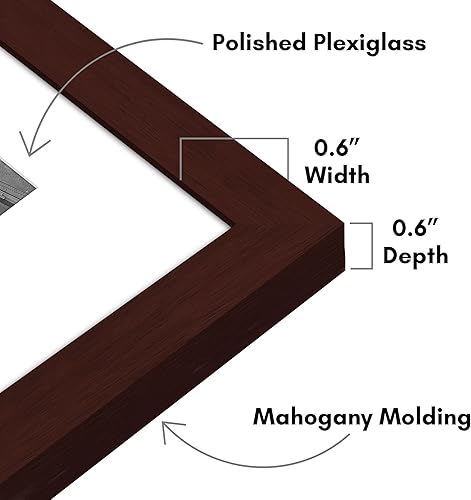 Vista 551 de Americanflat Portarretratos de 8 x 12 pulgadas con plexiglás pulido, juego de 2 portarretratos de 6 x 8 pulgadas con paspartú o para fotos de 8 x 12