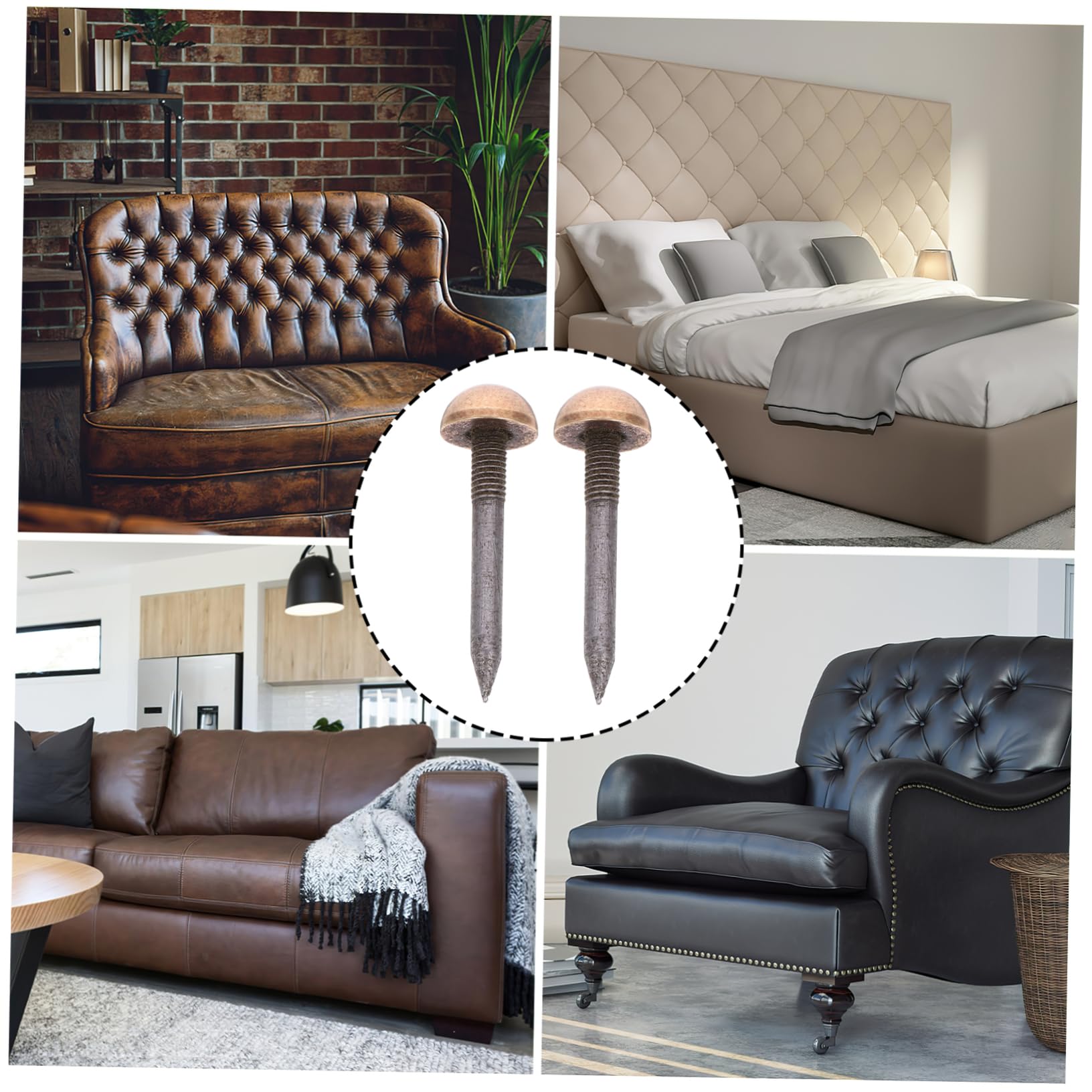 50pezzi Chiodi Decorativi Ottone Antico Per Tappezzeria e Progetti Fai Te Facilmente Installabili Su Sofà Poltrone e Mobili Design Unico e Classico Per Ogni