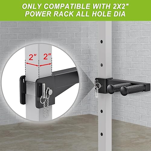 Miniatura 2 de Accesorio de barra de inmersión para estante de potencia de 2 x 2 pulgadas, asas de agarre ancho y estrecho, capacidad de 500 libras, accesorio para