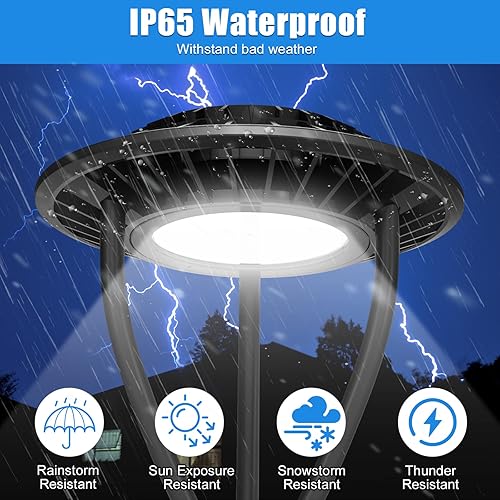 Miniatura 5 de OPENLUX Luz LED de poste superior de 100 W con sensor de atardecer a amanecer, DLC ETL listado 14000 Lm IP65 impermeable para poste al aire libre