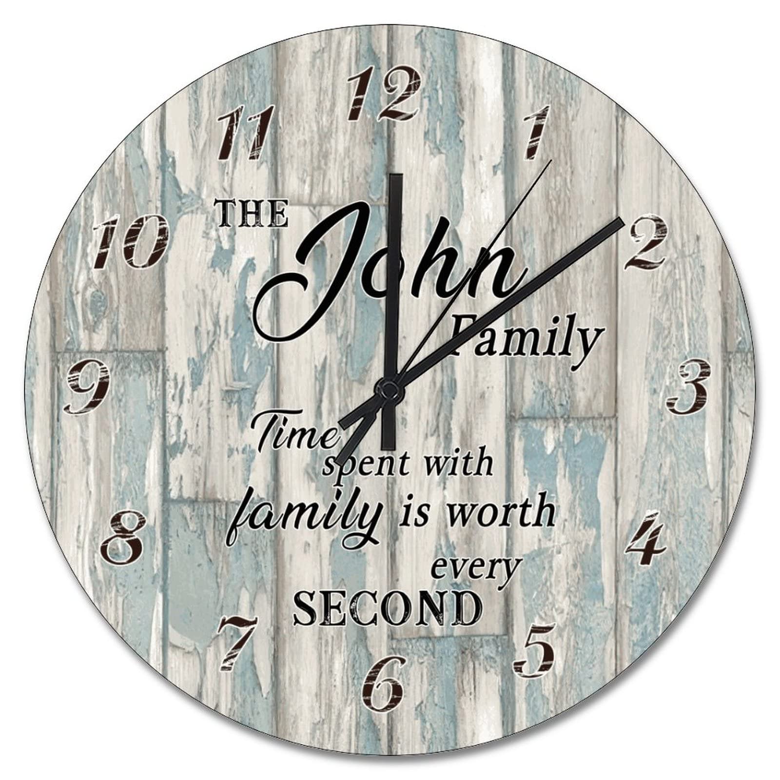 Horloge murale en bois fissuré 38,1 cm à piles grand format