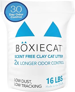 Boxie Premium Unscented Clumping Cat Litter 30+ Day Odor Control 16 lb