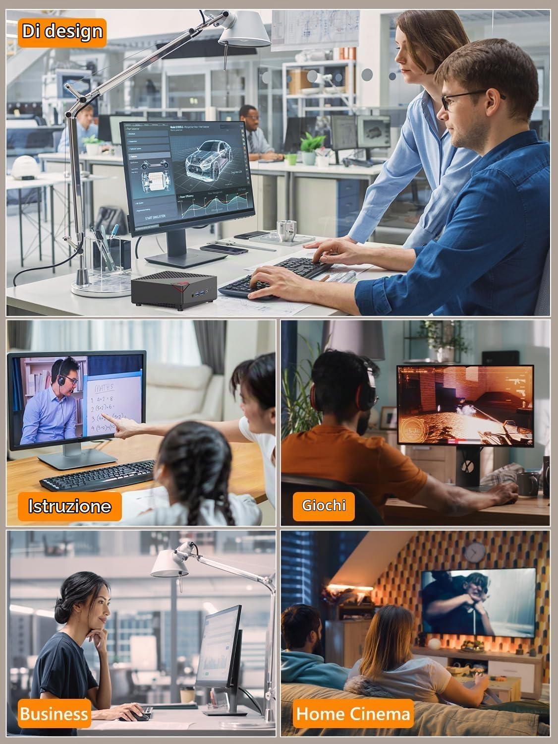 NiPoGi AM06PRO Mini PC Ryzen 7 5825U W-11 Pro(fino a 4,5 GHz),32GB DDR4 512GB M.2 SSD Mini Computer,4K@60Hz Triple Display DP/HDMI 2.0/Type-C,Micro PC con Dual-LAN/WIFI6/BT5.2 per Ufficio/Casa